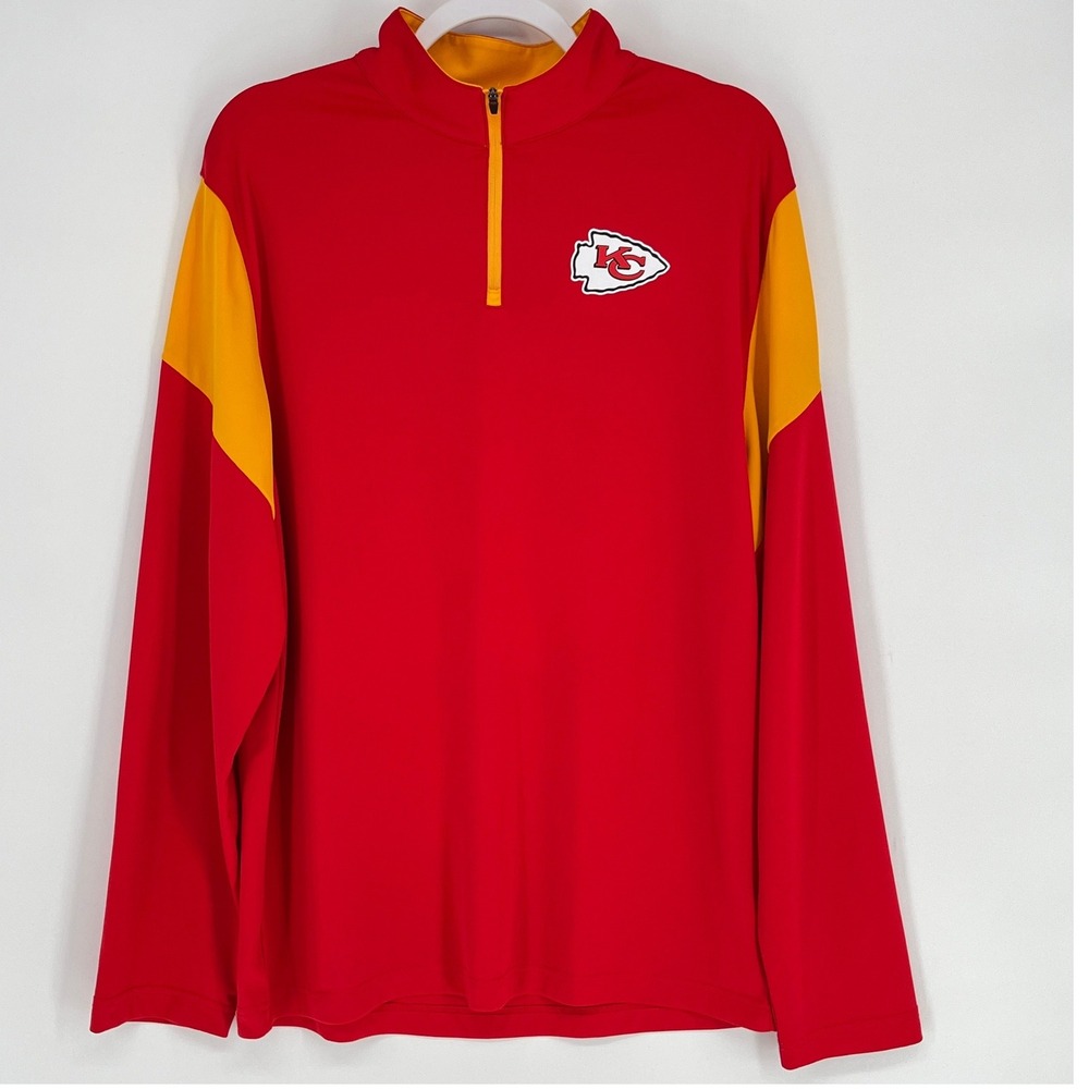 Kansas City‎ Chiefs Quarter Zip Pullover Red Gold Swifties Game Day Top Large